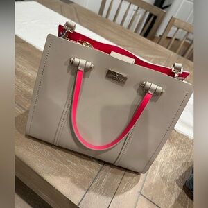 Kate Spade Arbour Hill Kyra Gray Sweetheart Pink Leather Purse